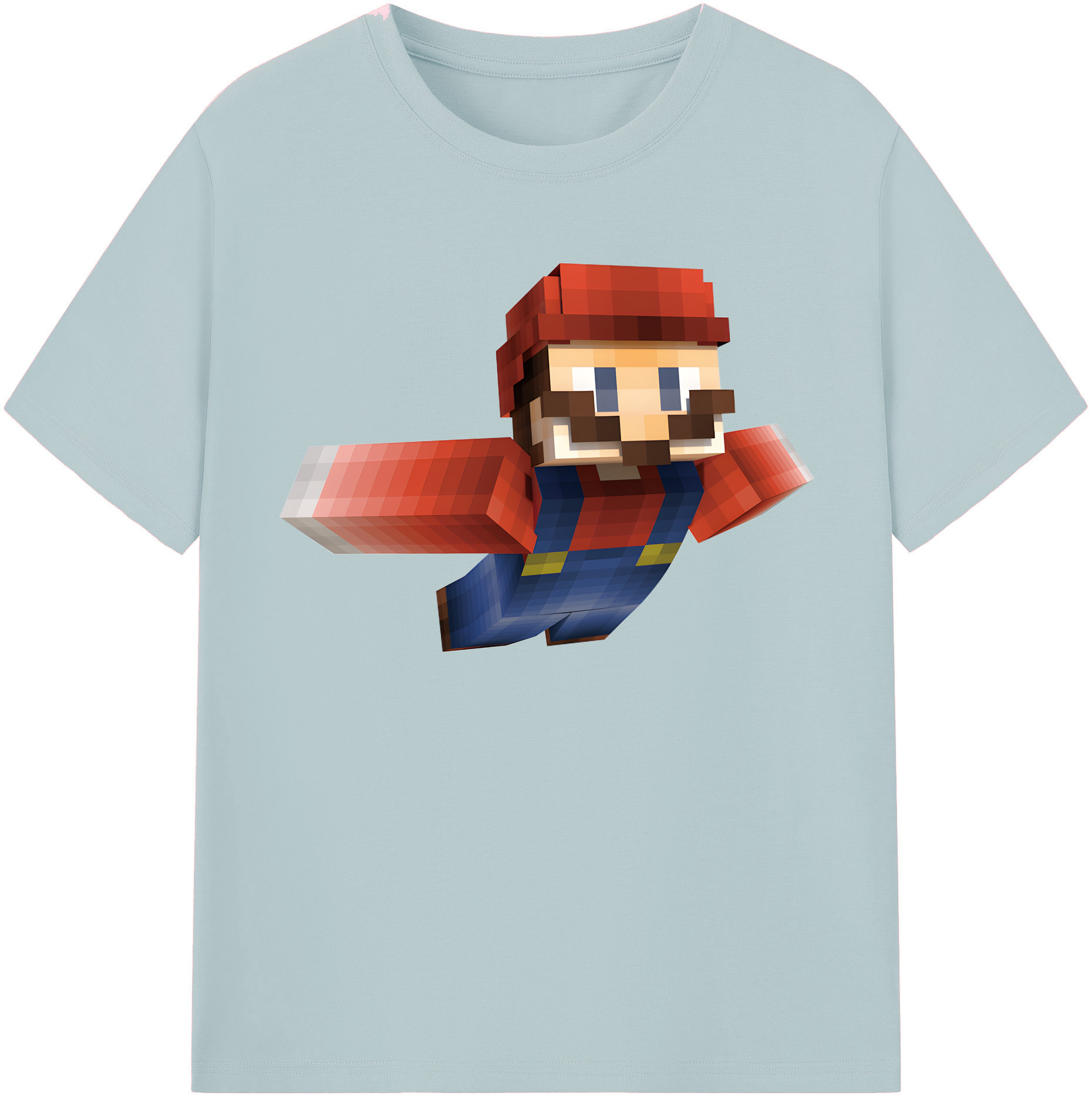（画像用） マインクラフト ブロックの世界 Minecraft MC Block world 綿100％半袖Tシャツ（フロントプリント）